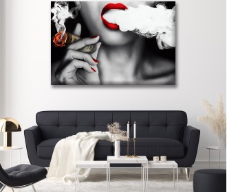 Картина "Girl Smoking A Cigar"