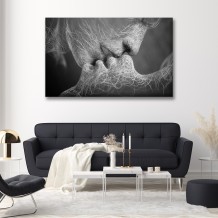 Картина "Неземний Поцілунок чорно-білий"