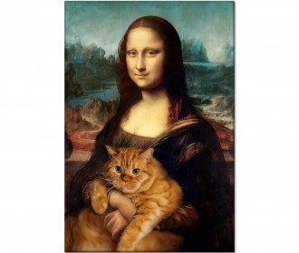 Картина "Mona Lisa with a cat"