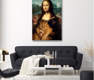 Картина "Mona Lisa with a cat"