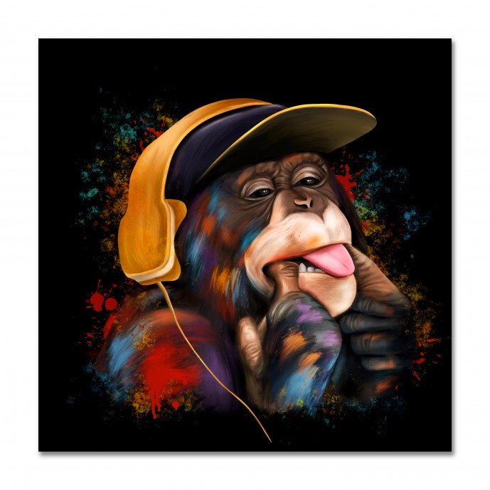 Картина "Мавпа в навушниках Арт"