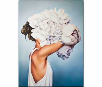 Картина "Жінка з білими квітами"