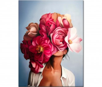 Картина "Жінка з червоними квітами"