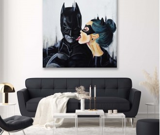 Картина "Бетмен і жінка кішка" 