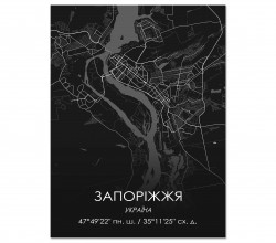 Картина "Мапа Запоріжжя чорна"