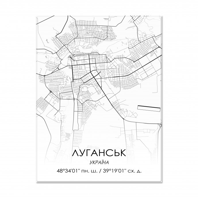 Картина "Мапа Луганськ біла"