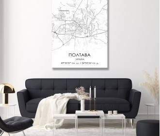 Картина "Мапа Полтава біла"