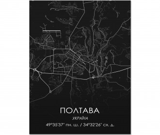 Картина "Мапа Полтава чорна"