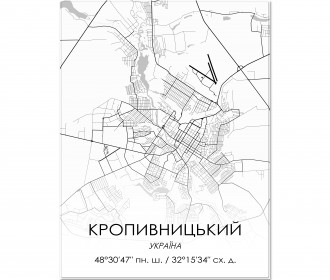 Картина "Мапа Кропивницький біла"