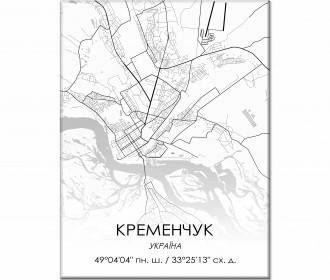 Картина "Мапа Кременчук біла"