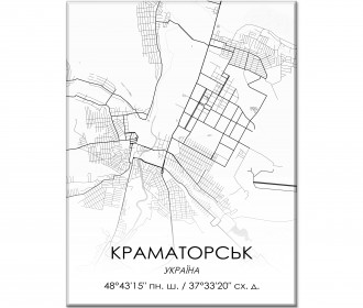 Картина "Мапа Краматорськ біла"