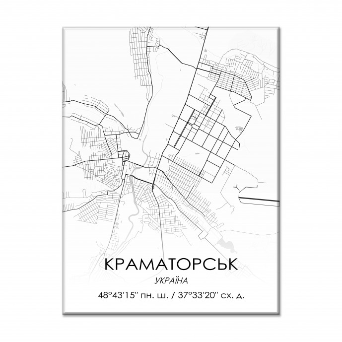 Картина "Мапа Краматорськ біла"