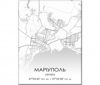 Картина "Мапа Маріуполь біла"