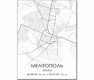 Картина "Мапа Мелітополь біла"