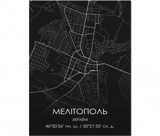 Картина "Мапа Мелітополь чорна"