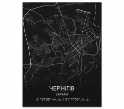Картина "Мапа Чернігів чорна"
