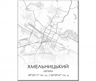 Картина "Мапа Хмельницький біла"