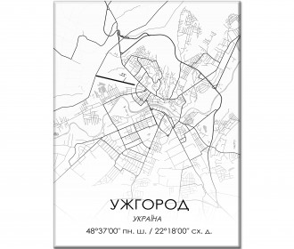 Картина "Мапа Ужгород біла"