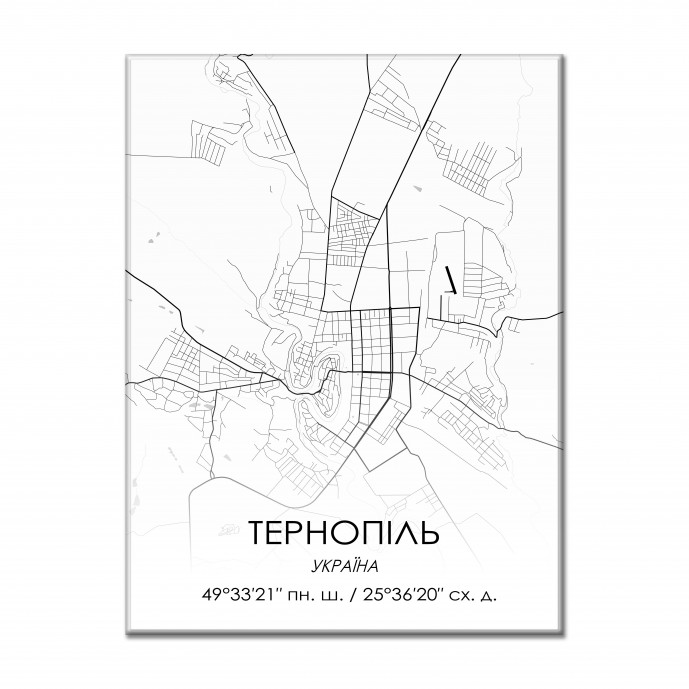 Картина "Мапа Тернопіль біла"