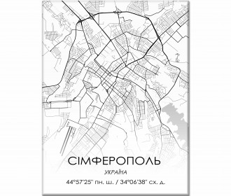 Картина "Мапа Сімферополь біла"
