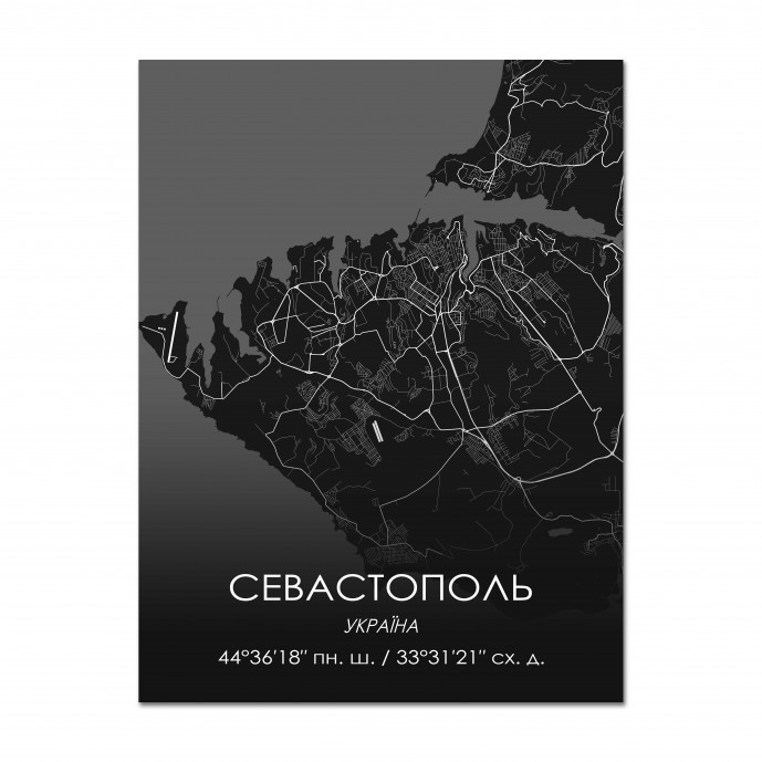 Картина "Мапа Севастополь чорна"