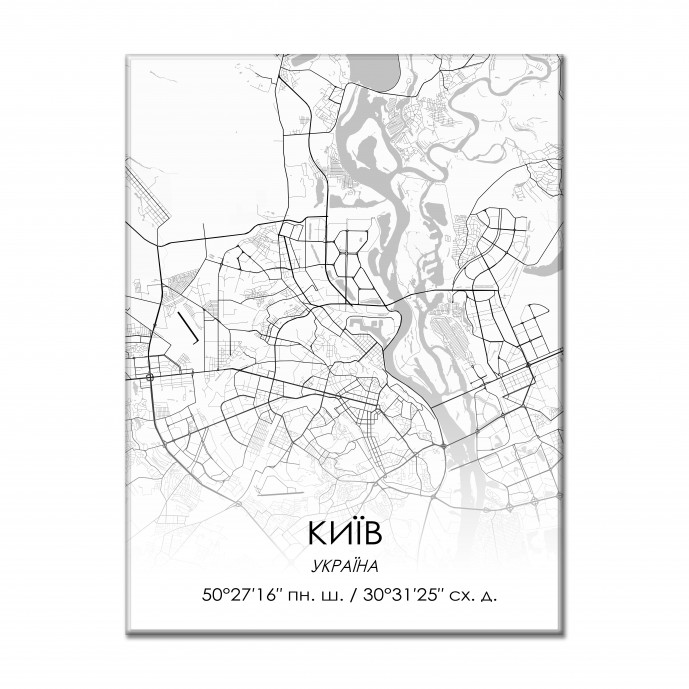 Картина "Мапа Київ біла"