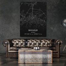 Картина "Мапа Вінниця чорна"