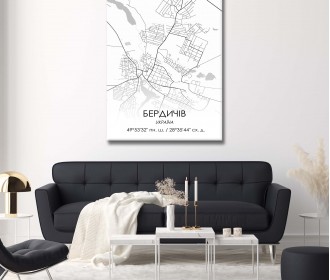 Картина "Мапа Бердичів біла"