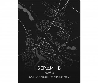 Картина "Мапа Бердичів чорна"