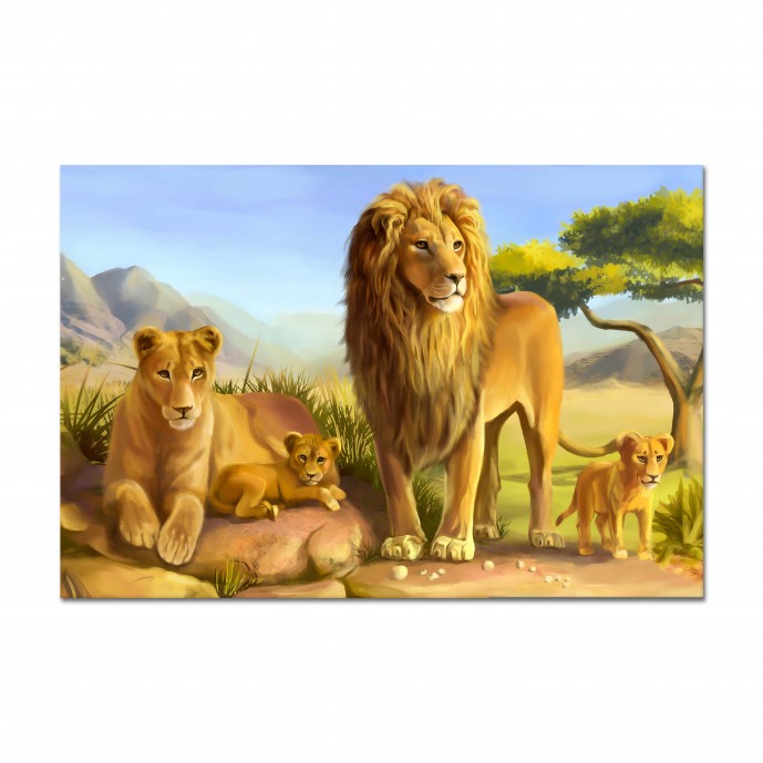 Картина "Сім'я левів"