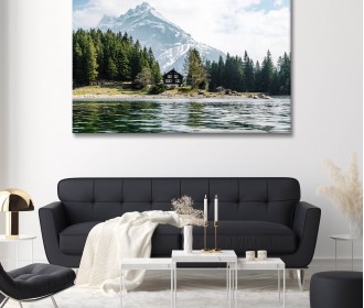 Картина "Будинок біля озера"